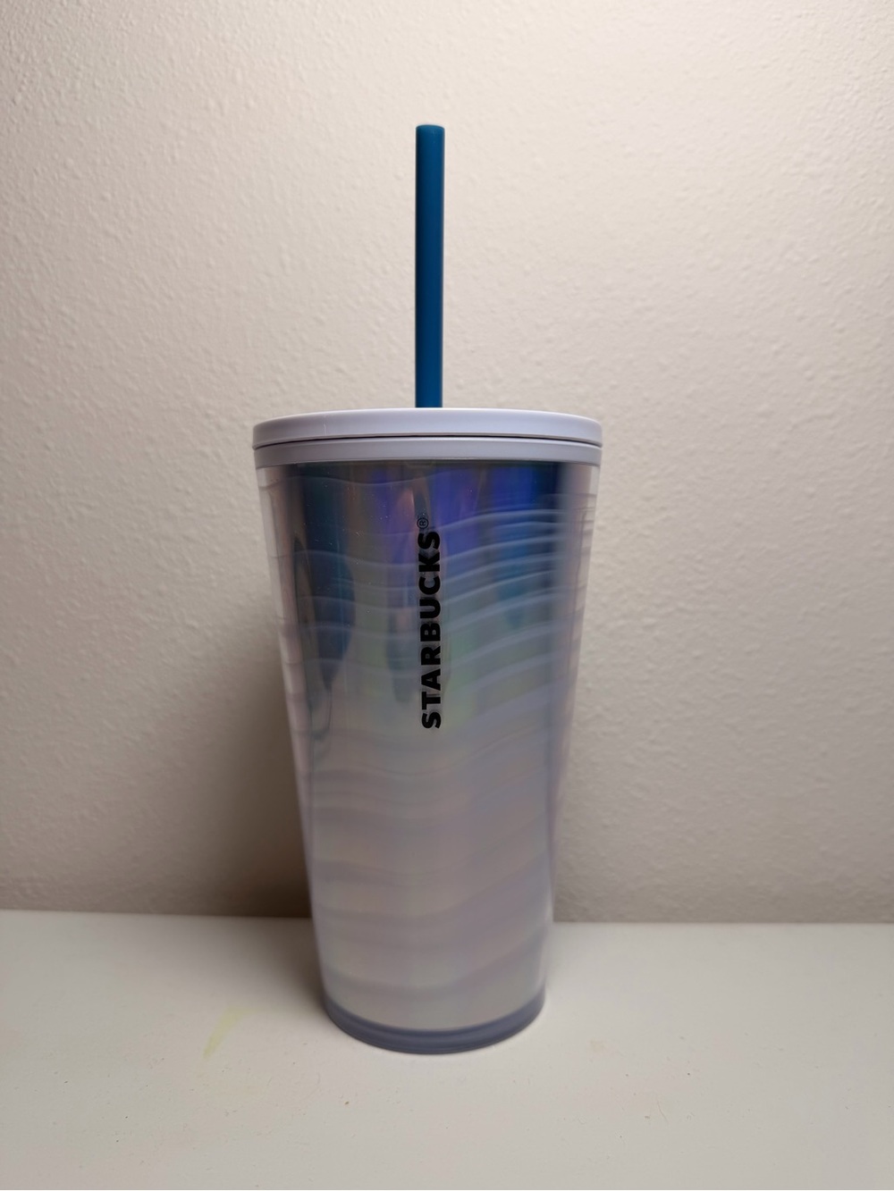 Starbucks 2021 Winter Holiday SilverWhite Holographic Swirl Tumbler ColdCup 16oz